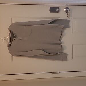 Men's Gray Long Sleeve Henley Shirt